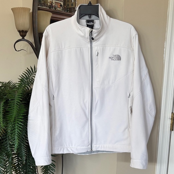 The North Face Apex Bionic Jacket Softshell Windproof White Full Zip Winter Coat - Picture 1 of 14